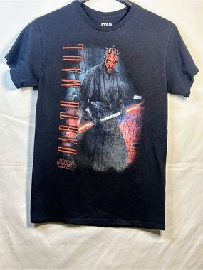 MAD Engine Black Star Wars Darth Maul Graphic Tee with Red Accents Youth Small